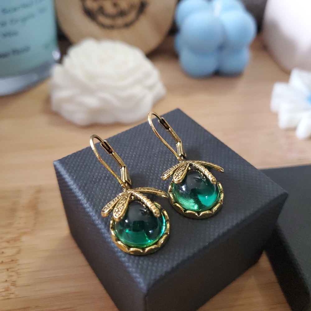 Dragonfly  Moon Stone Earrings